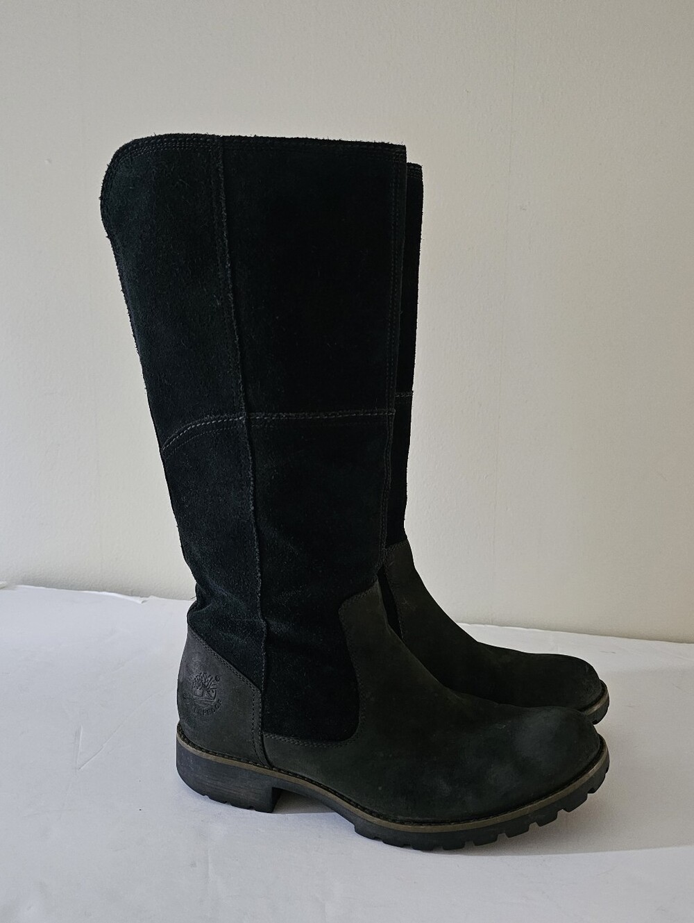 Timberland Black Suede Knee-High Boots Women's Size 9